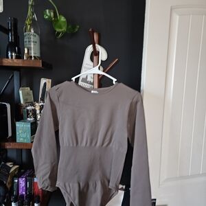 Women's Long Sleeve Bodysuit - Brown